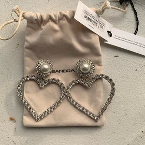 Alessandra Rich heart shaped clip on earrings